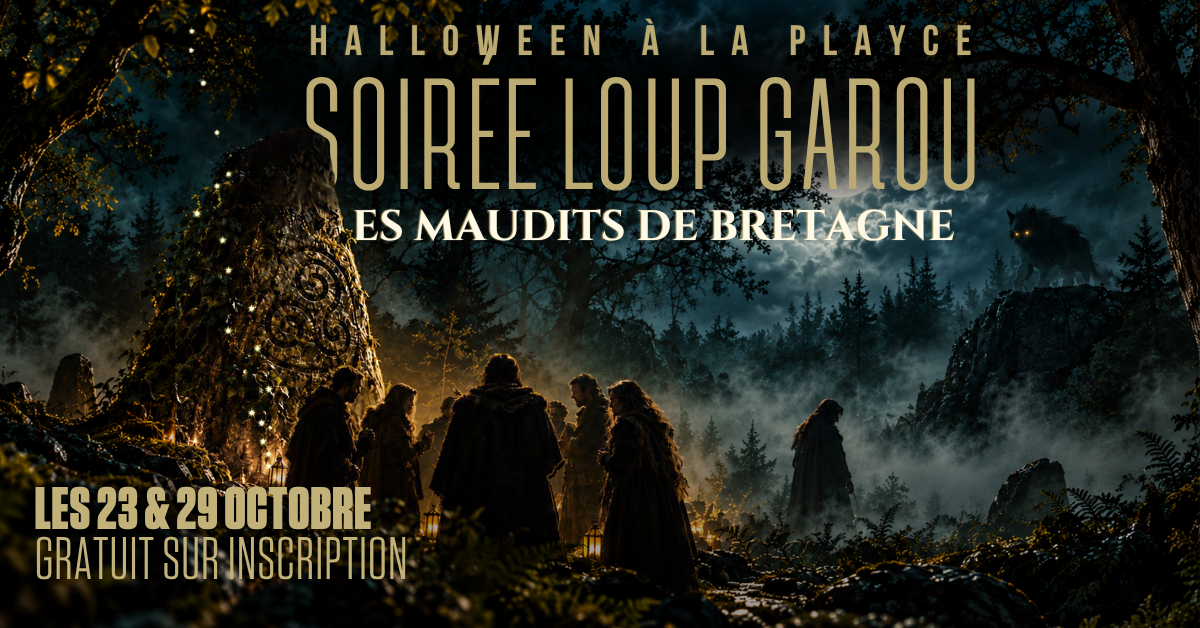 Soiree loup garou à la playce pour Halloween