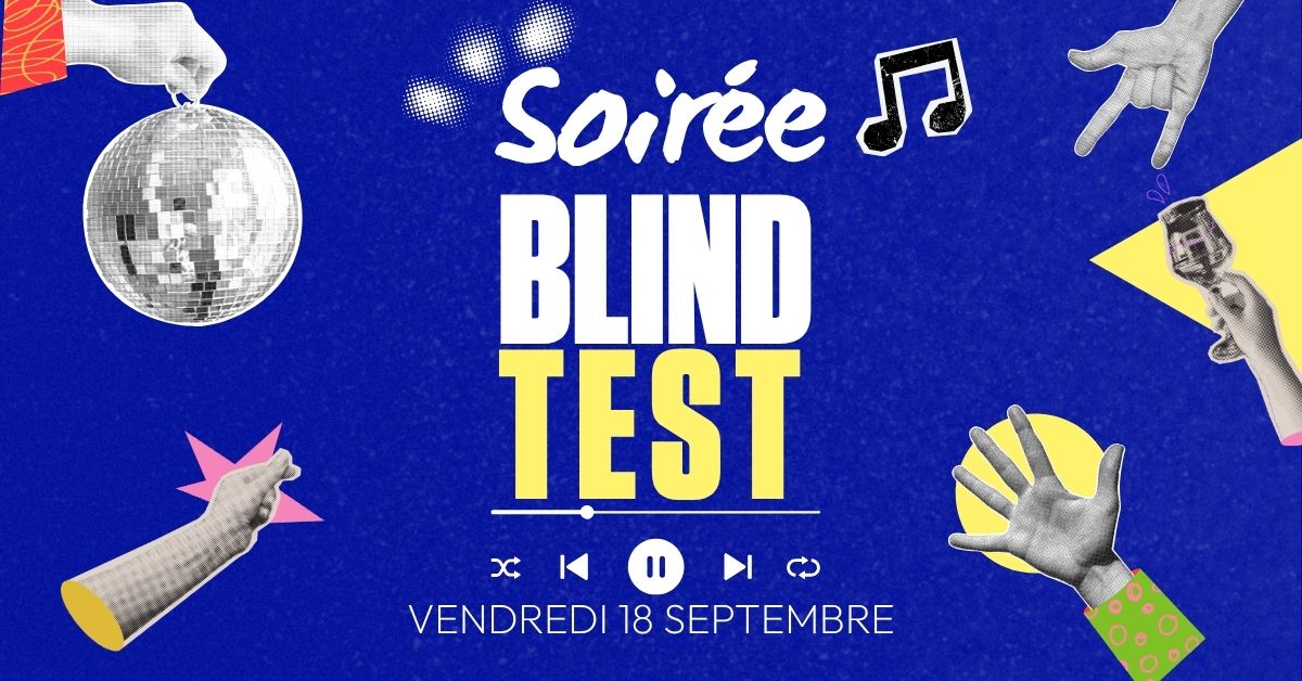 Affiche de la soirée Blind Test avec Chris Music au Lounge Bar de La Playce à Quimper le vendredi 18 septembre 2026