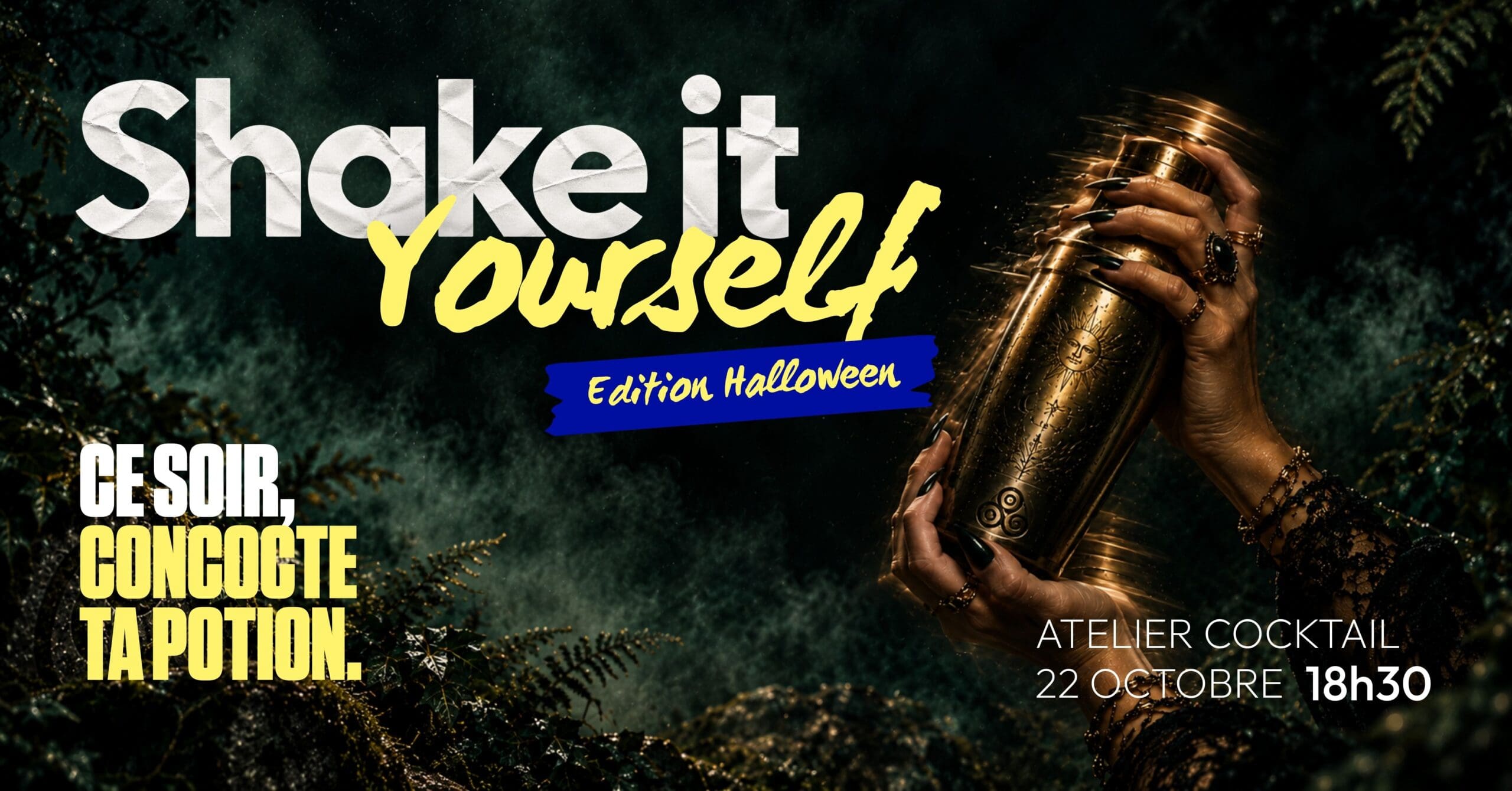 Shake It Yourself Halloween, atelier cocktail et mixologie au Lounge de La Playce à Quimper